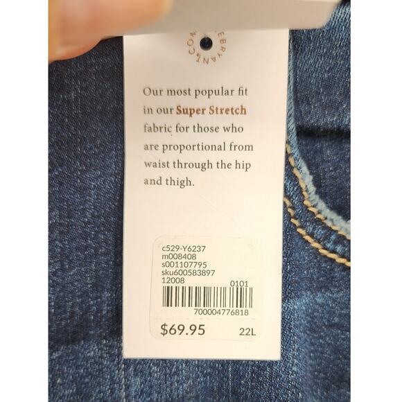 New NWT Lane Bryant Super‎ Stretch Signature Fit Skinny Mid Rise Size 22 Long - Picture 9 of 9